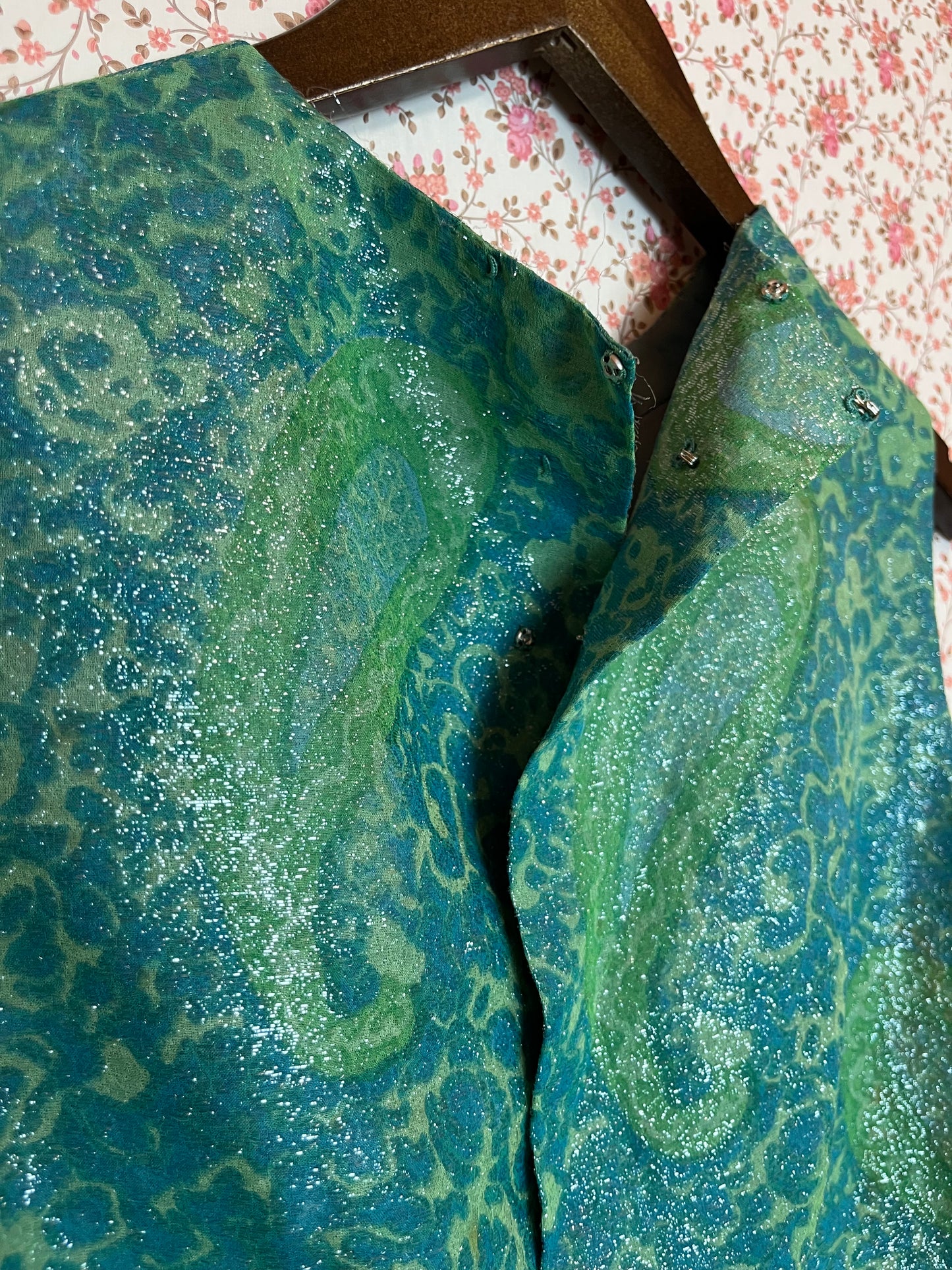 Vintage 1970s Paisley Lame Tank Top