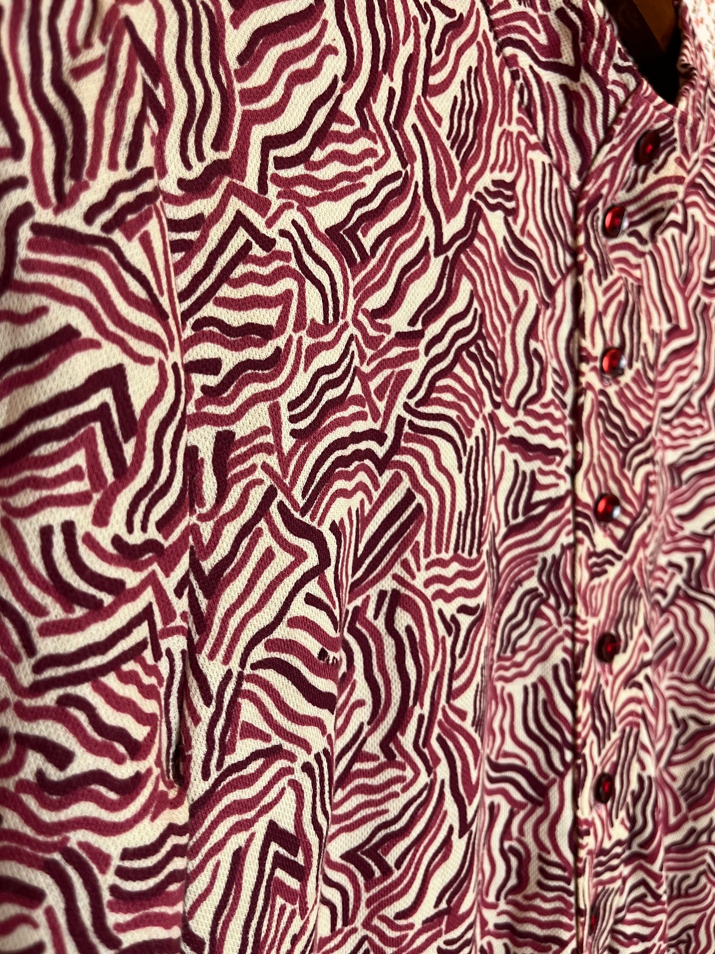 Vintage 1970s Wiggle Print High Neck Mini Dress