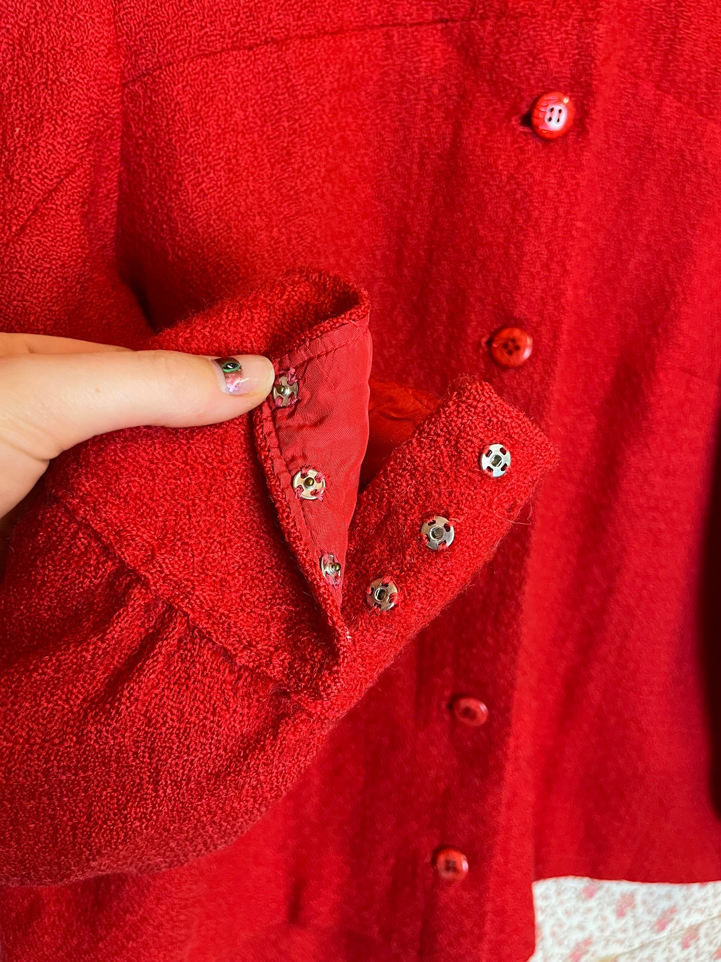 Vintage 1960s Hand Made Red Shirt Jacket