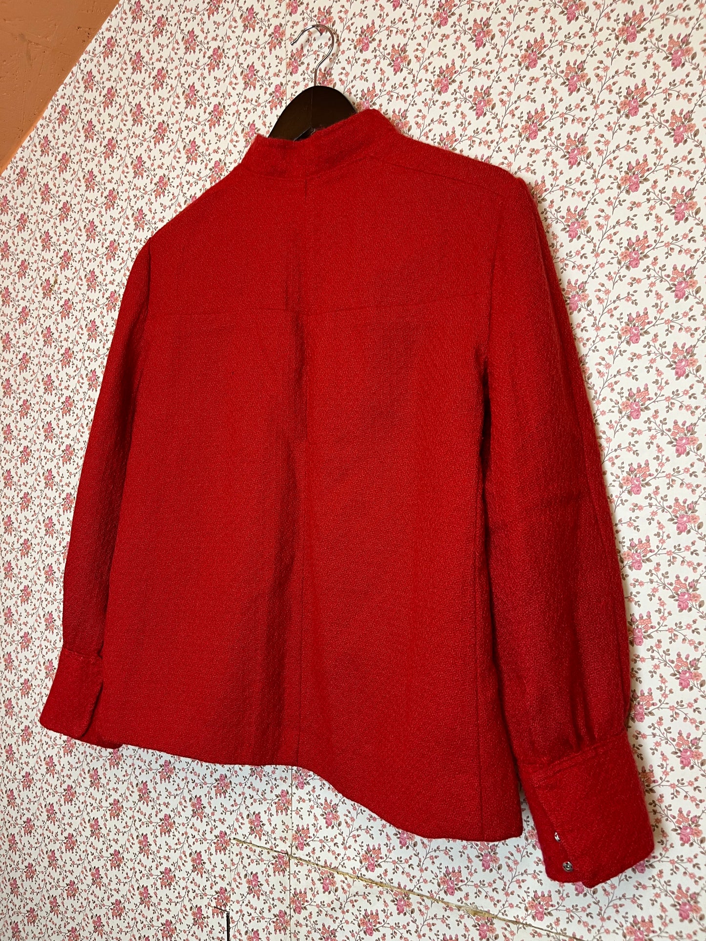 Vintage 1960s Hand Made Red Shirt Jacket