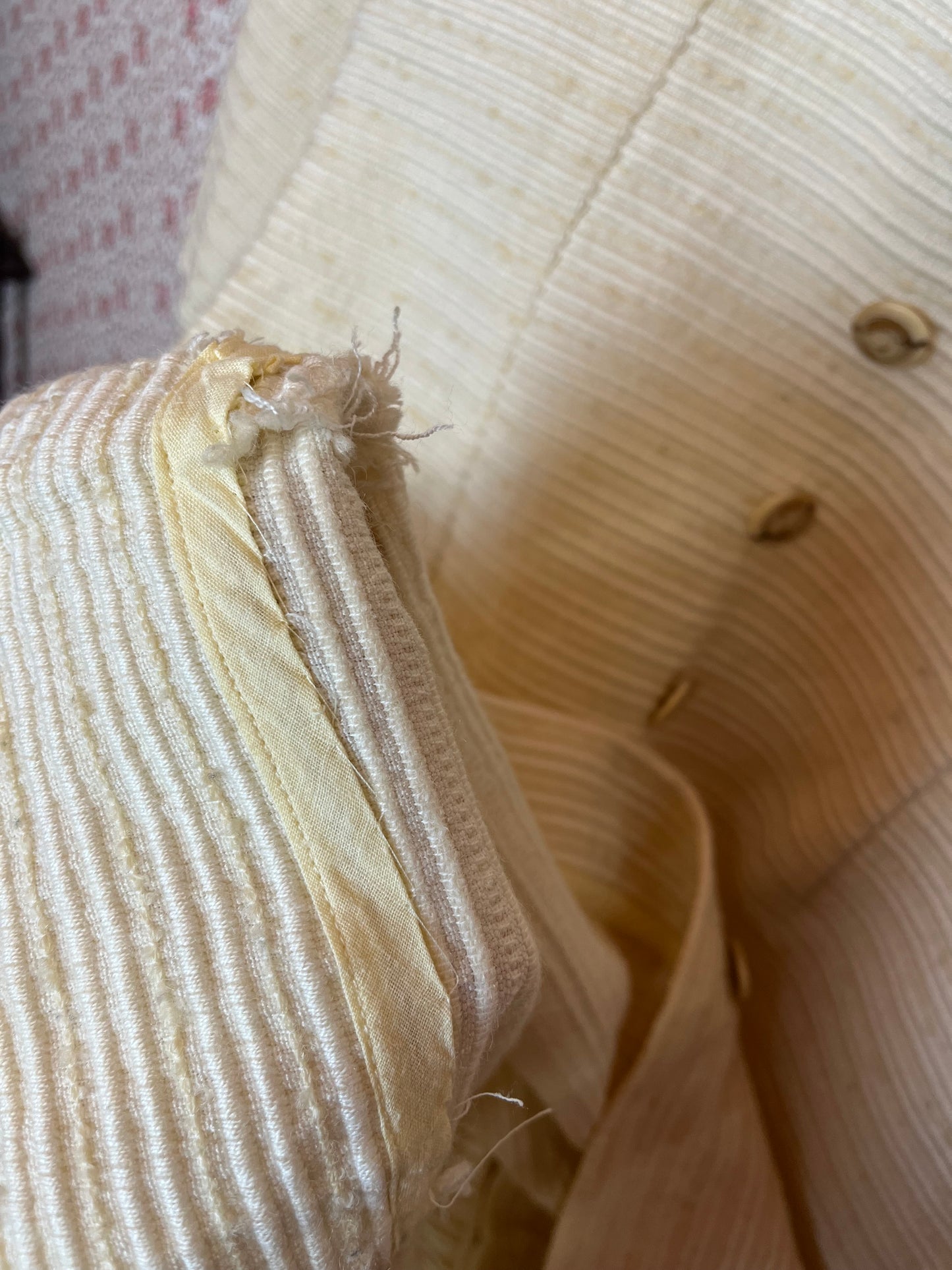 Vintage 1960s Hand Made Cream Boucle Twill Shift Dress