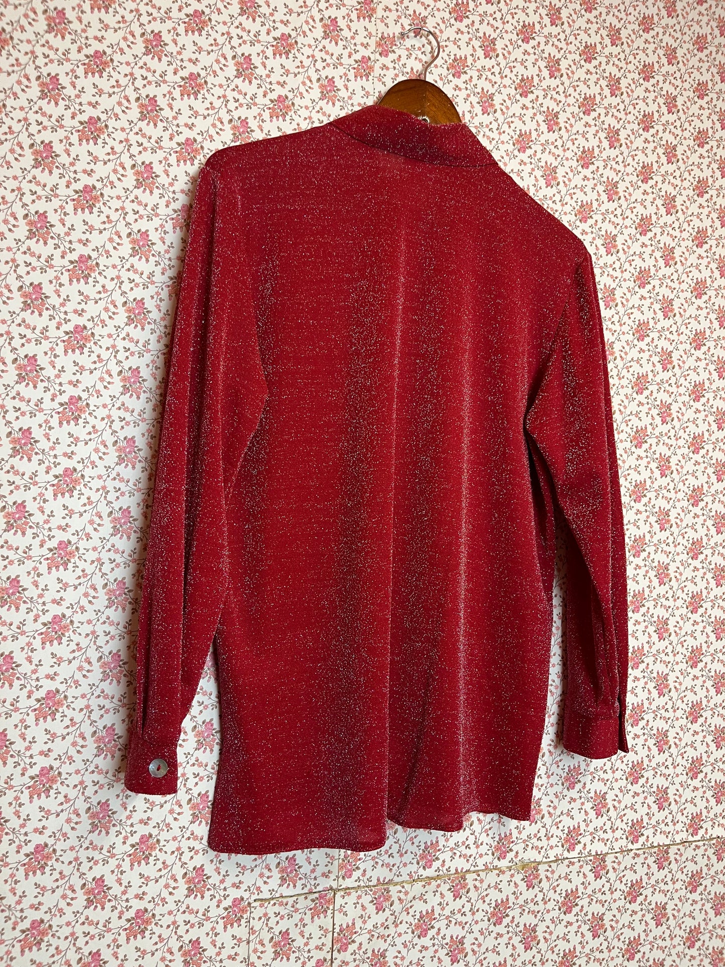 Vintage 1970s Sparkle Lurex Long Sleeve Shirt