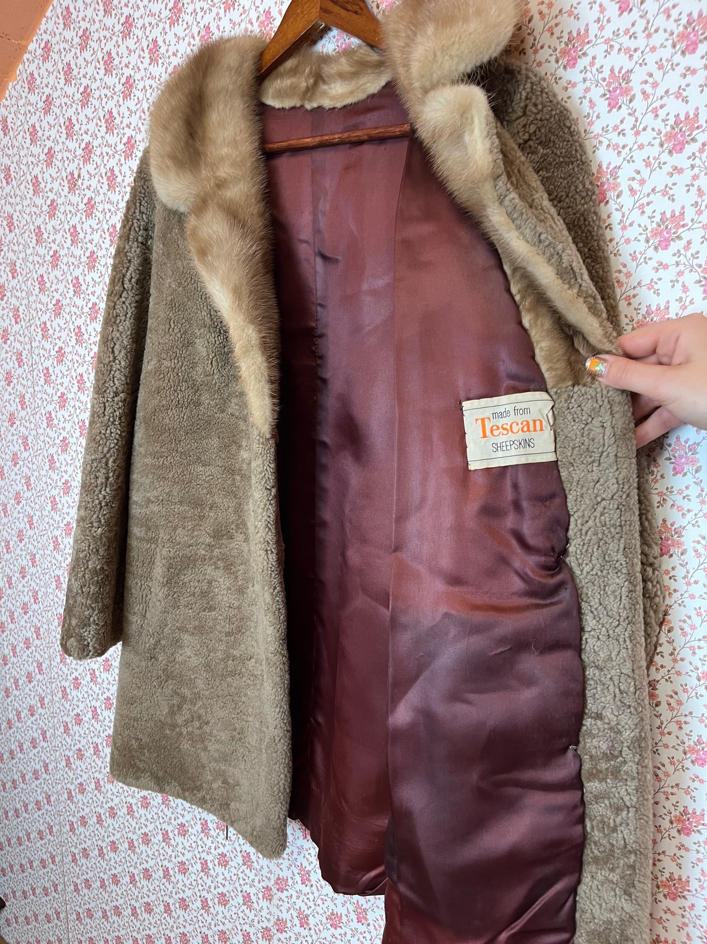 Vintage 1960s Sheepskin and Mink Blazer Coat