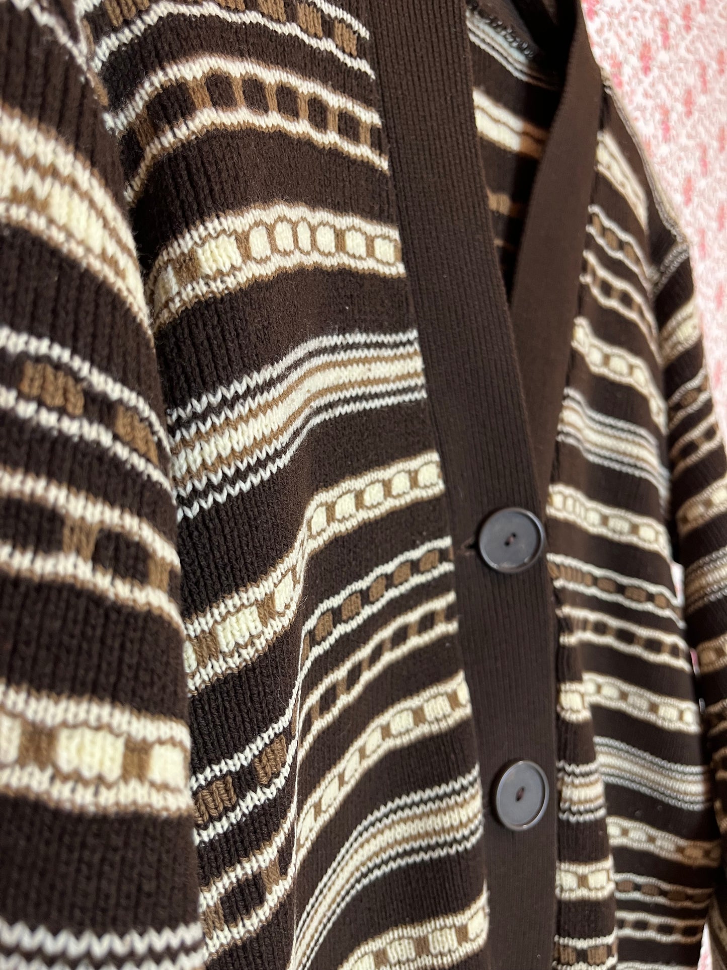 Vintage 1970s Striped Knitted Cardigan