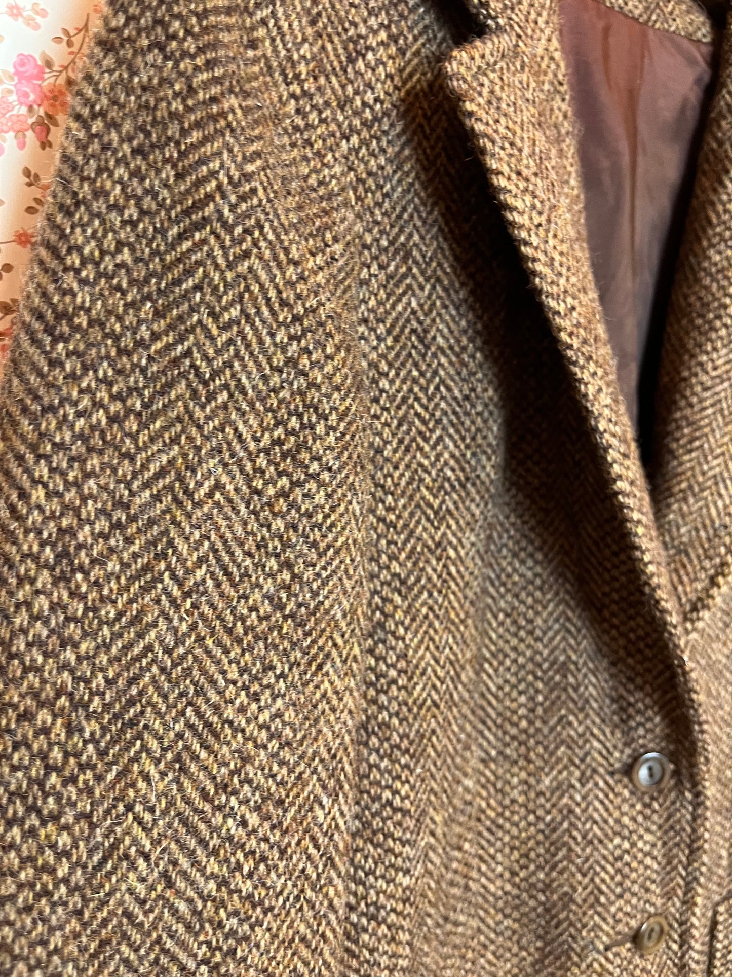 Vintage 1960s Wool Herringbone Blazer
