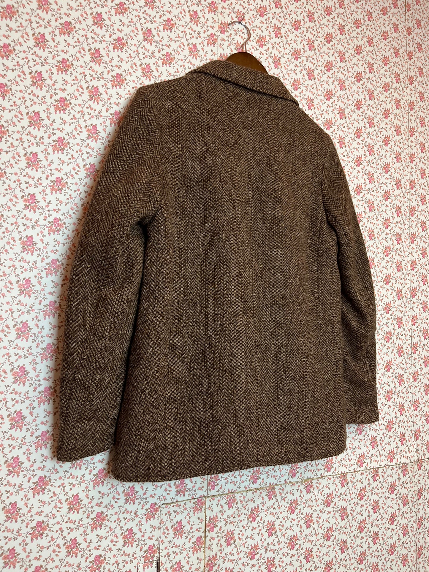 Vintage 1960s Wool Herringbone Blazer