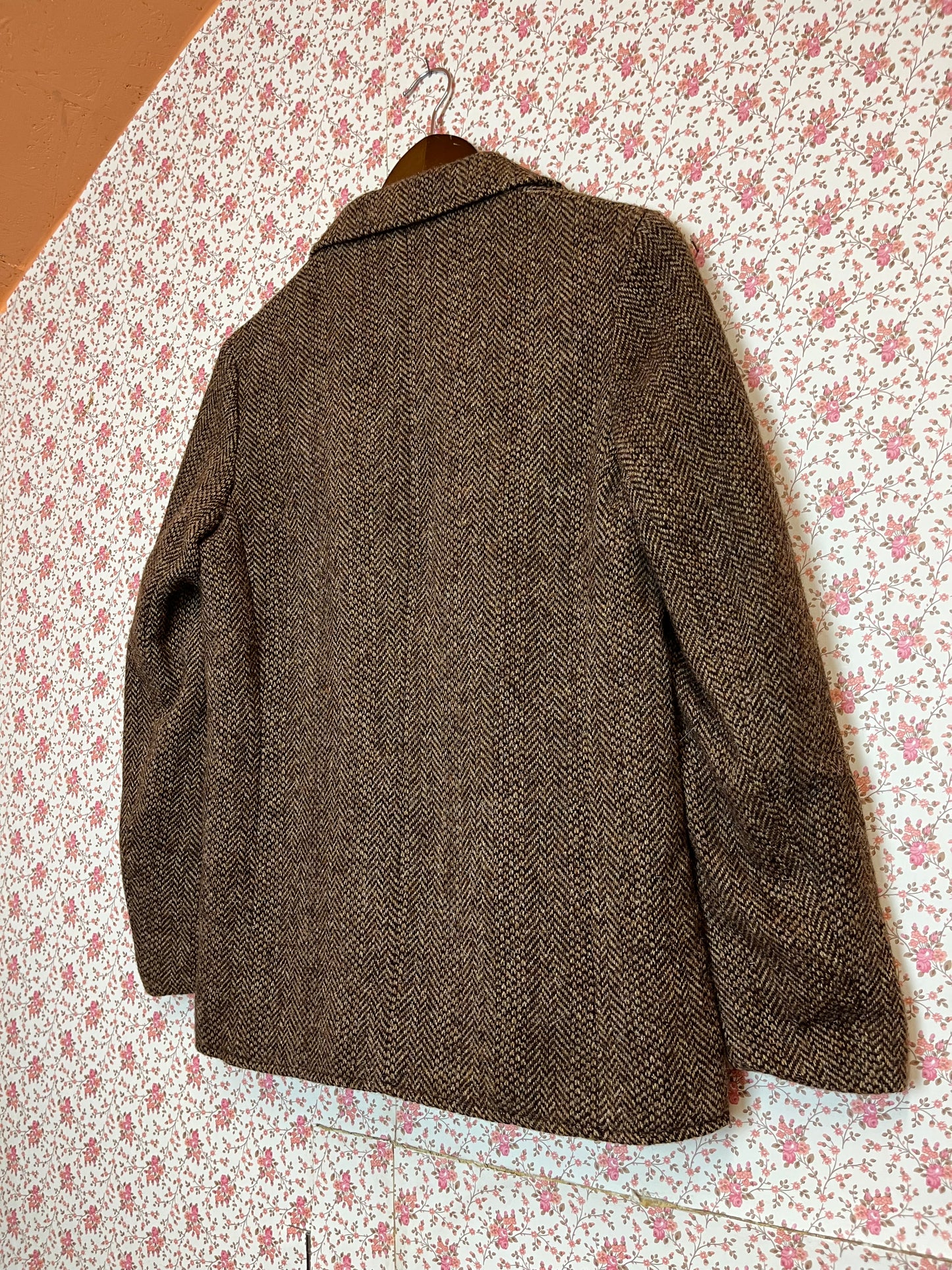 Vintage 1960s Wool Herringbone Blazer