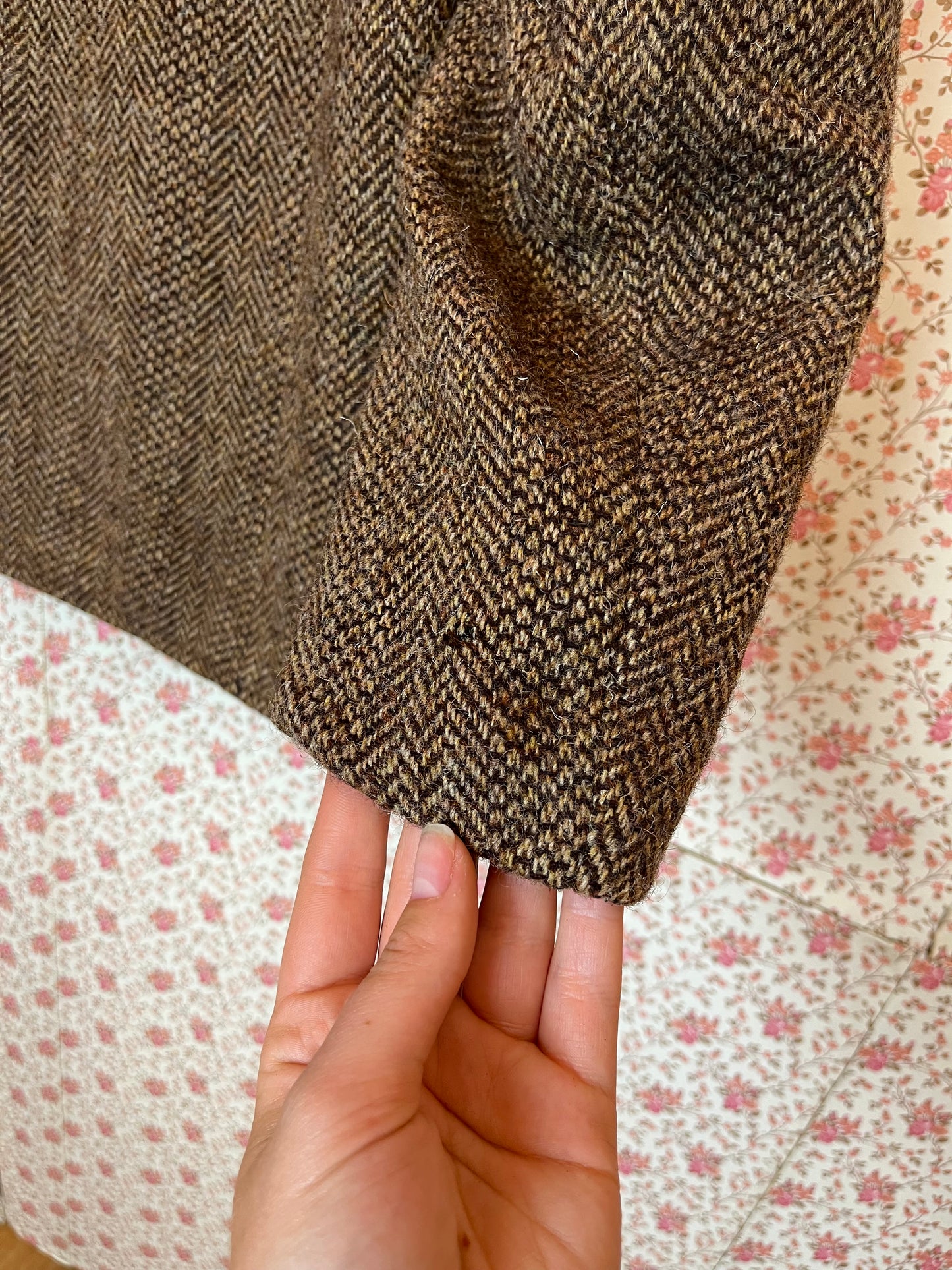 Vintage 1960s Wool Herringbone Blazer