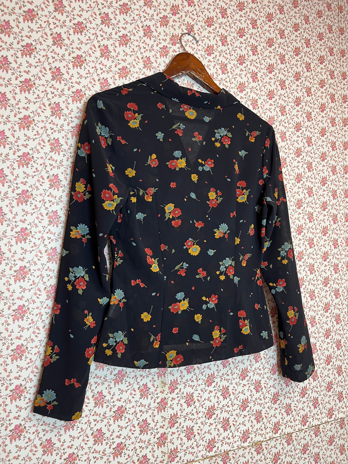 Vintage 1970s Floral Print Blouse