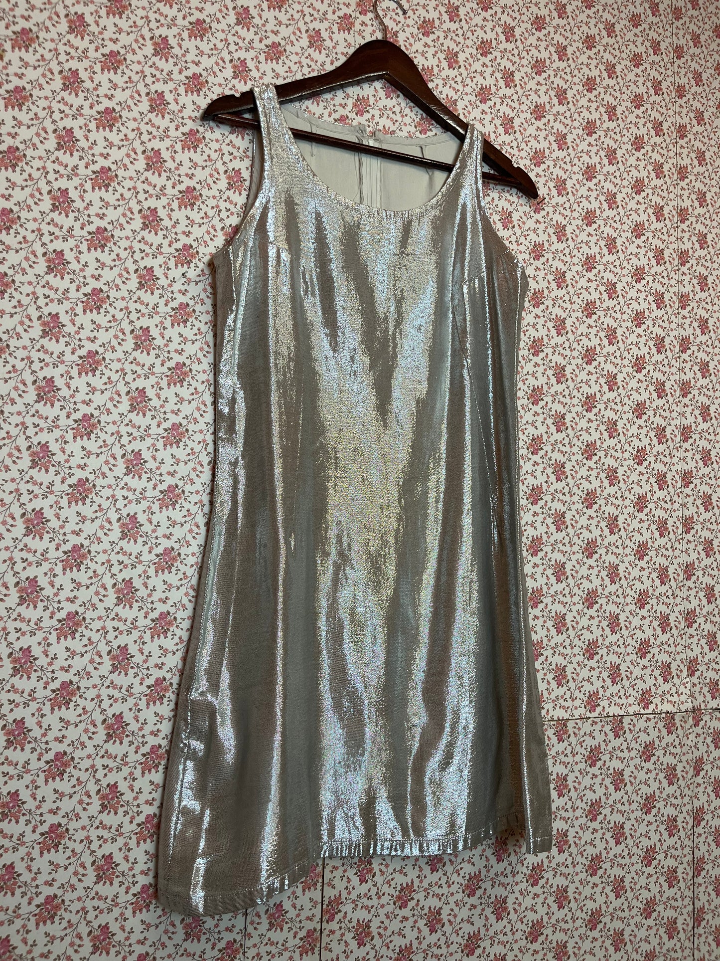 Vintage 1960s Hand Made Metallic Shift Dress