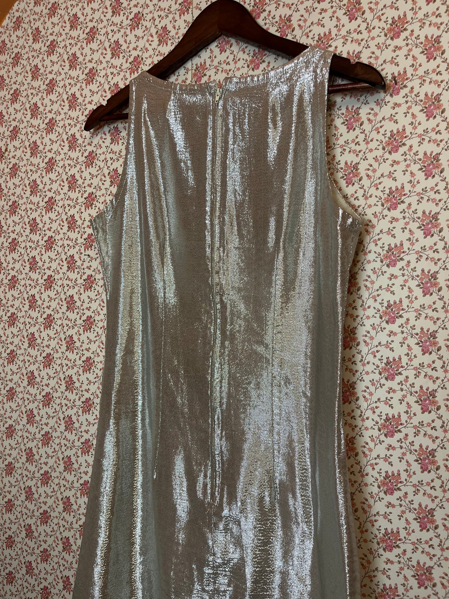 Vintage 1960s Hand Made Metallic Shift Dress