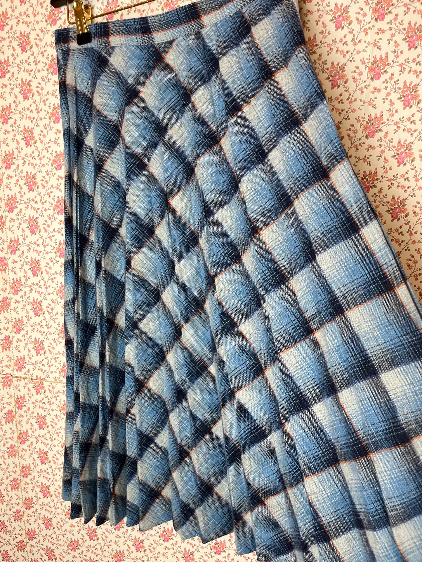 Vintage 1970s Ladies Garment Union Handmade Wool Blend Pleated Skirt