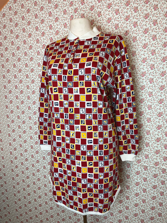 Vintage 1990s United Colors of Benneton Tile Print Mini Dress