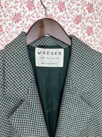 Vintage Jaeger Wool Jaquard Single Breasted Blazer