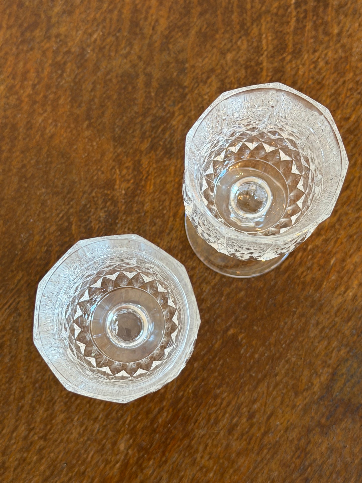 Pair of Vintage Crystal Port & Sherry Glasses