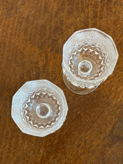Pair of Vintage Crystal Port & Sherry Glasses