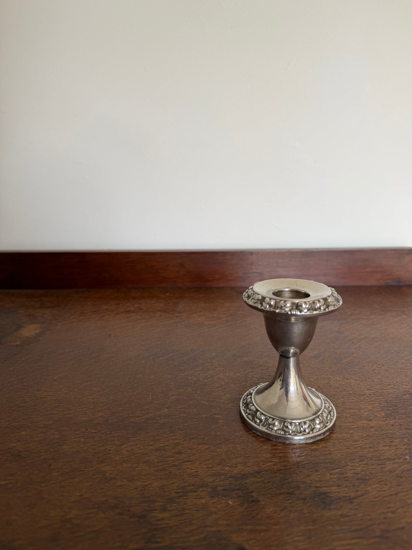 Vintage 1960s Silver-Plated Candlestick