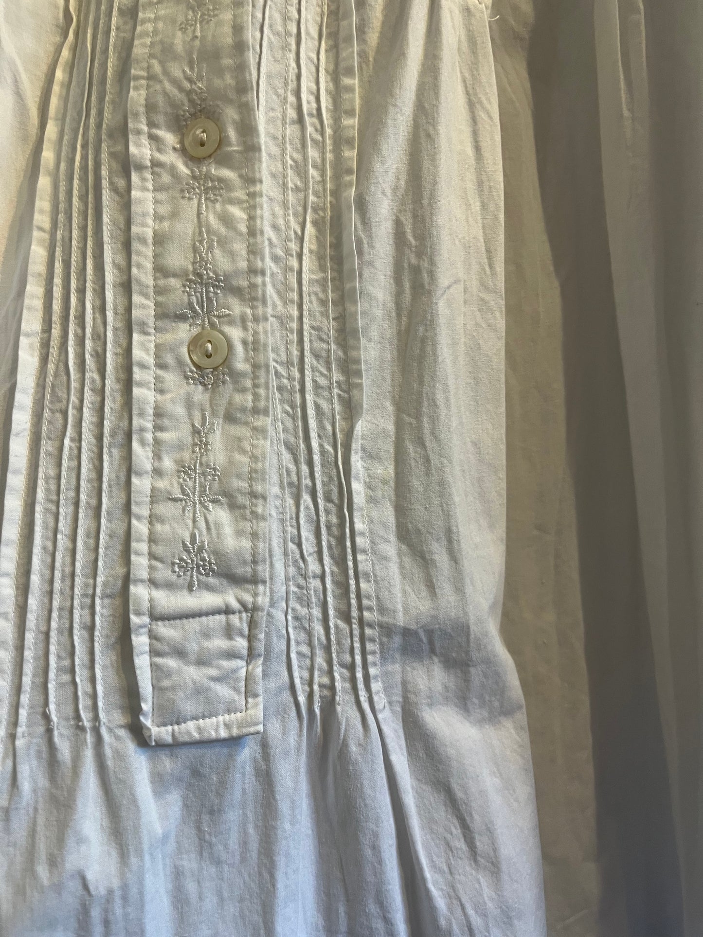 Antique Victorian Cotton Embroidered Nightdress