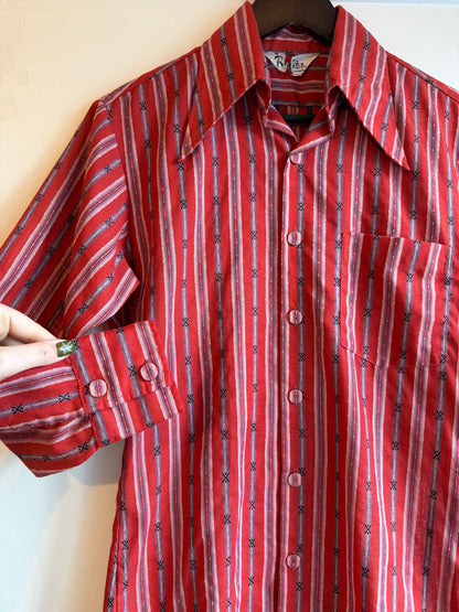 Vintage 1970s Woven Hawaiian Shirt