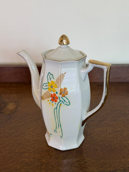 Vintage Hand Painted Miniature Ceramic Tea Pot Cup & Saucer Set