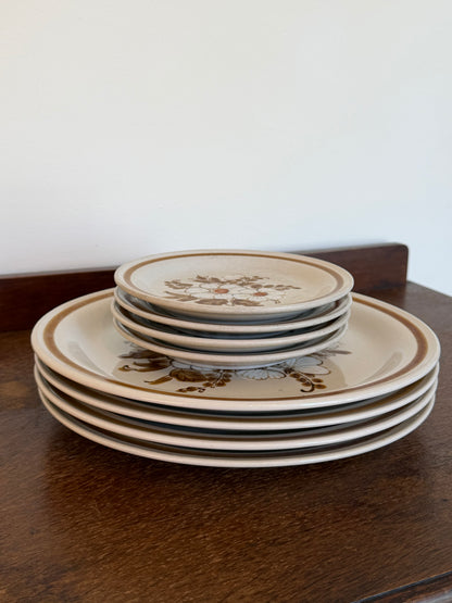 Vintage Mountain Wood Collection Stoneware Plate Set (8 Pieces)