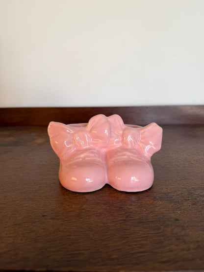 Vintage Pink Baby Bootie Planter