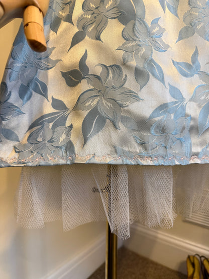 Vintage 1960s Hand Made Floral Jacquard Mini Empire Dress