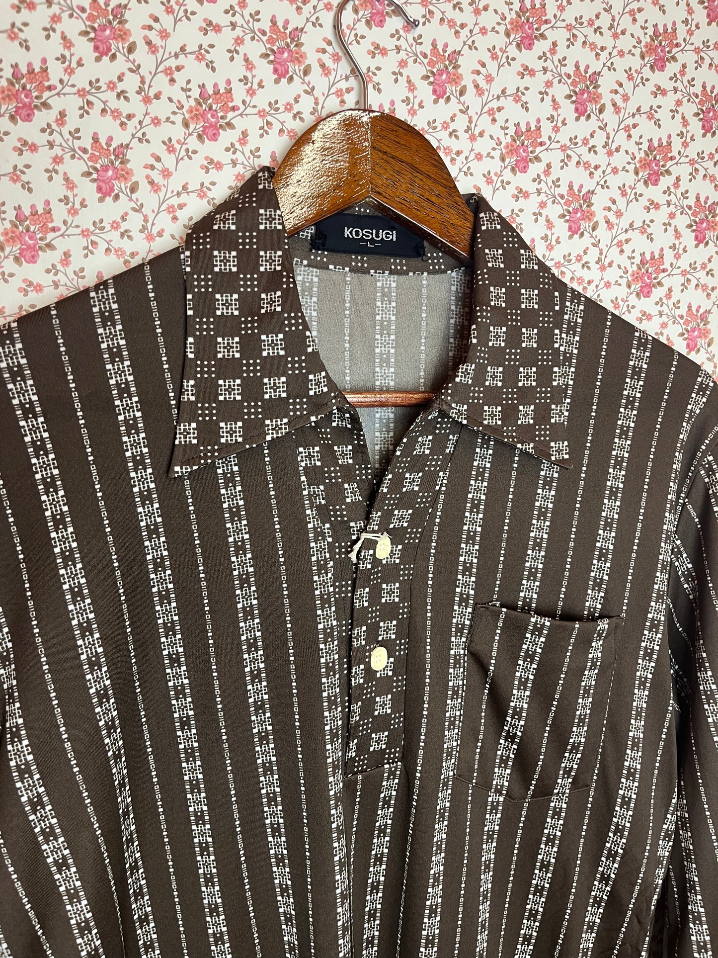 Vintage 1970s Japanese Dagger Collar Popover Shirt