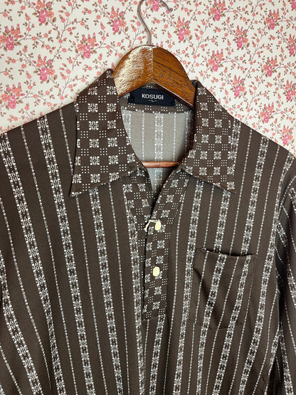 Vintage 1970s Japanese Dagger Collar Popover Shirt