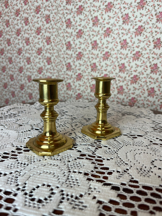 Vintage Brass Candlestick Holders set of 2