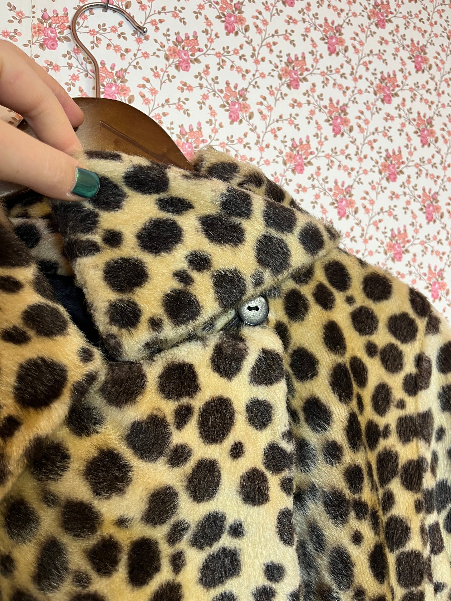 Vintage 1960s Safari Leopard Print Peacoat