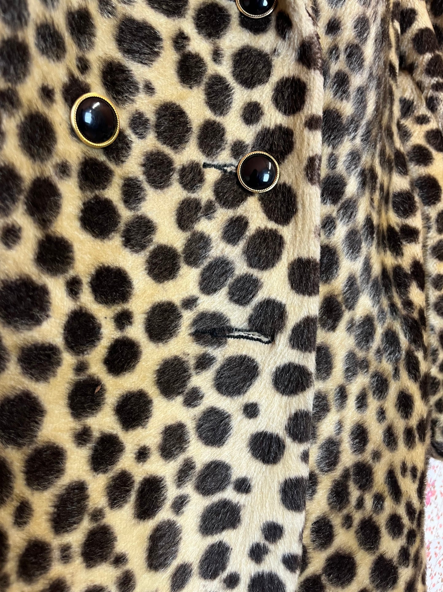 Vintage 1960s Safari Leopard Print Peacoat