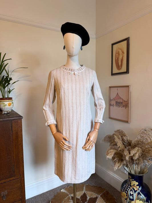 Vintage 1960s Handmade Twill Mod Dress