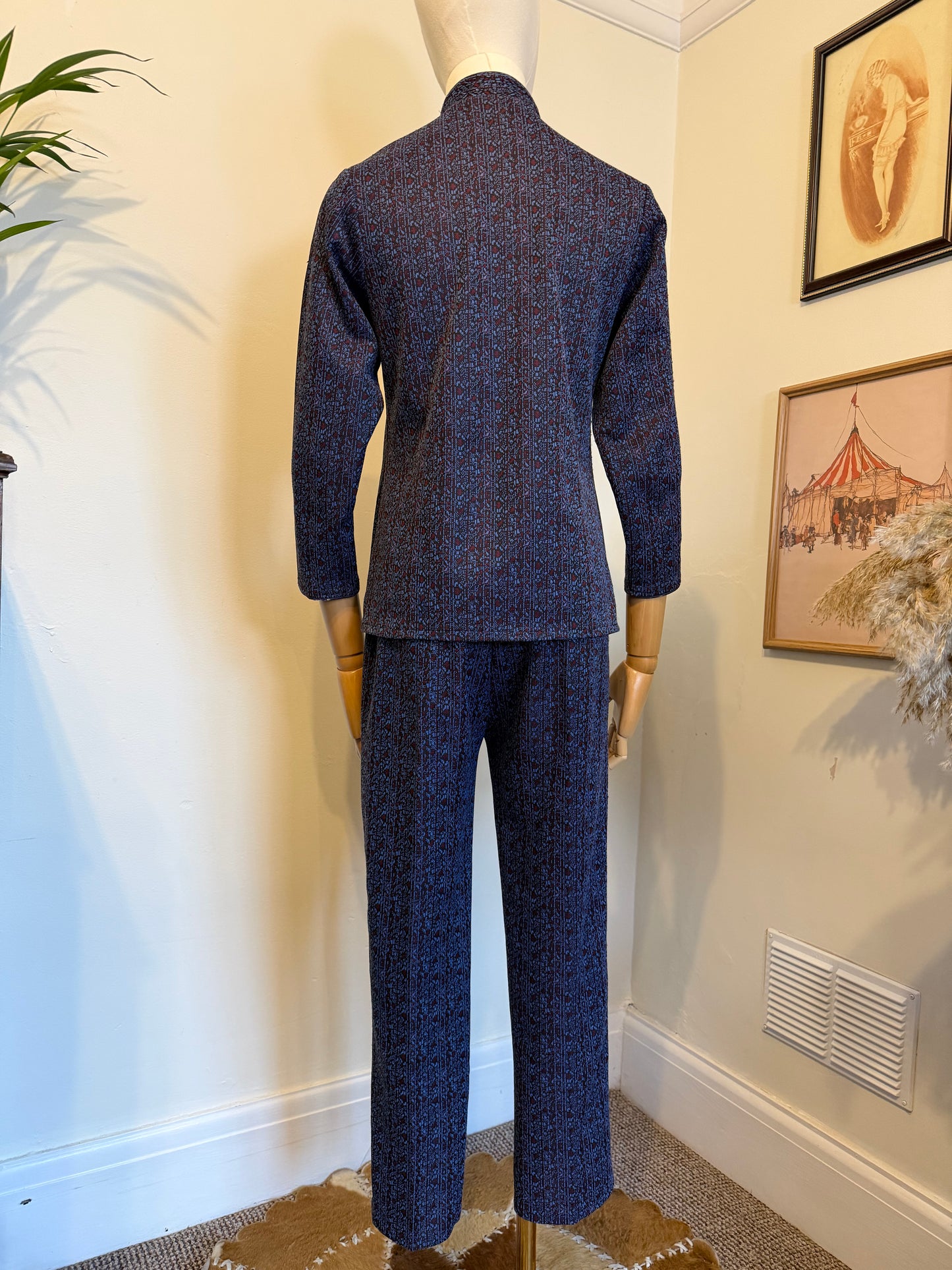 Vintage 1960s Jacquard Shirt & Trouser Set