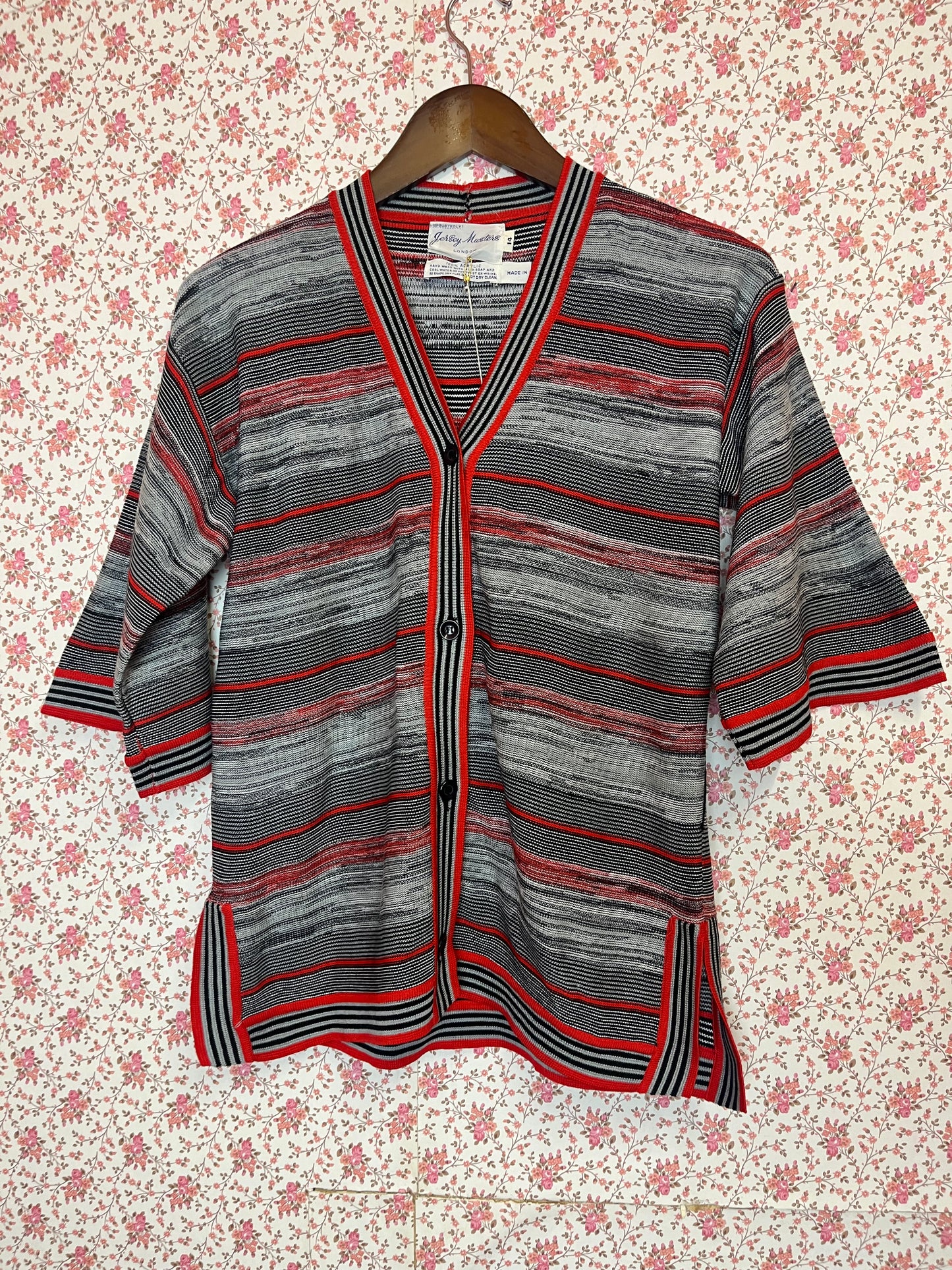 Vintage 1960s Deadstock Stripe Button Top