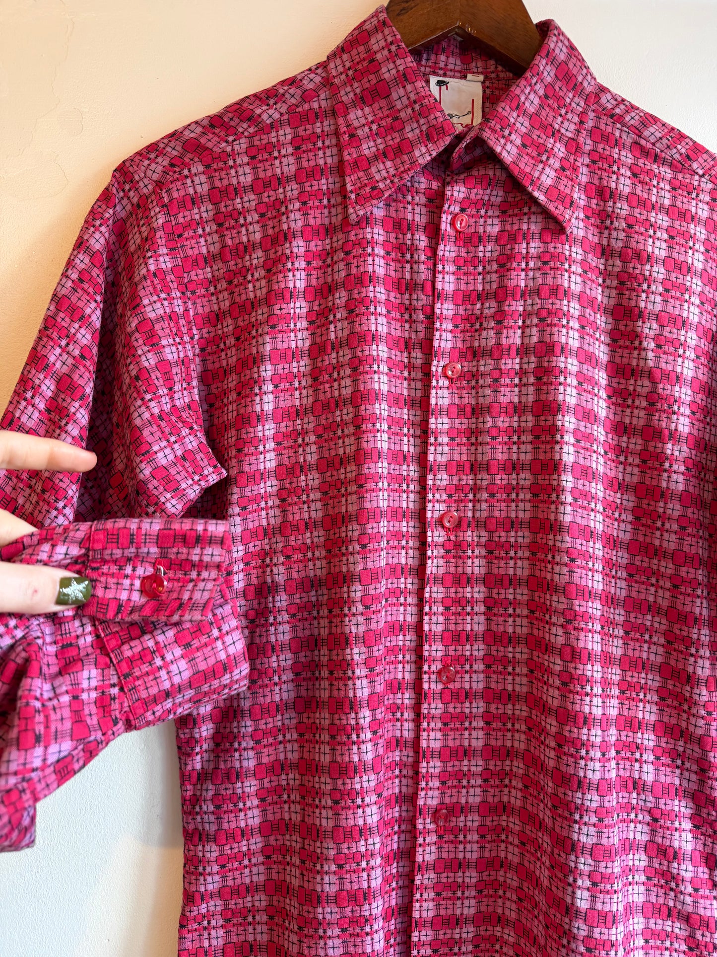 Vintage 1960s Geometric Woven Shirt