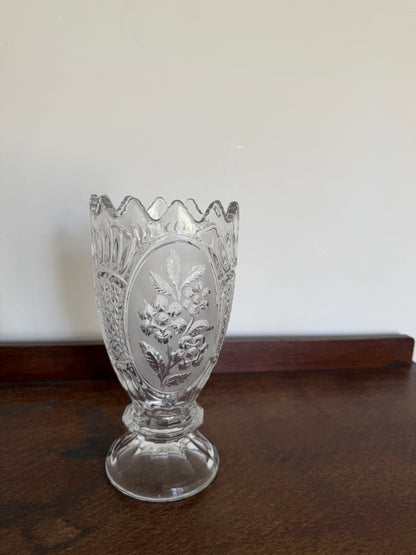 Vintage 1970s Zaječar Lead Crystal Floral Vase