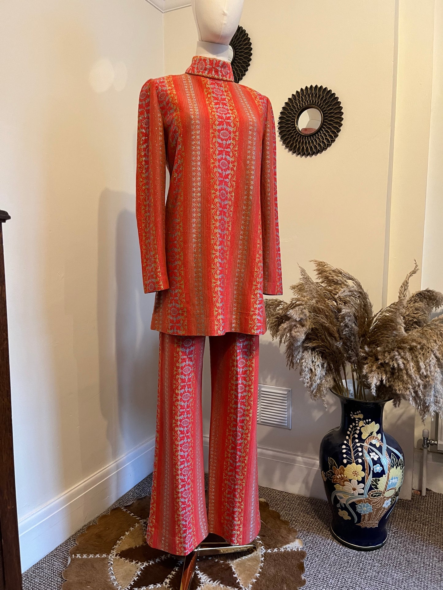 Vintage 1960s Hand Made Tunic and Trouser 2 Piece Set