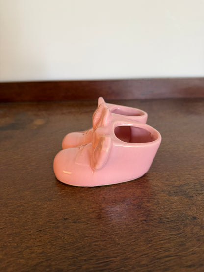 Vintage Pink Baby Bootie Planter