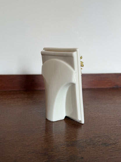 Vintage 1980s Ivory Floral Resin Photo Frame