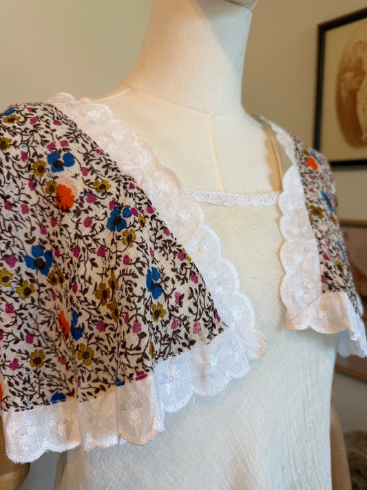 Vintage 1970s Cheesecloth Flutter Blouse