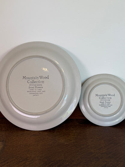 Vintage Mountain Wood Collection Stoneware Plate Set (8 Pieces)