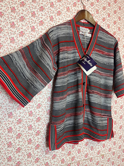 Vintage 1960s Deadstock Stripe Button Top