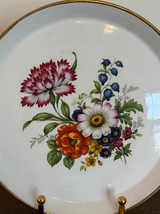 Vintage English Ironstone Crown Ducal Floral Plates Set of 2