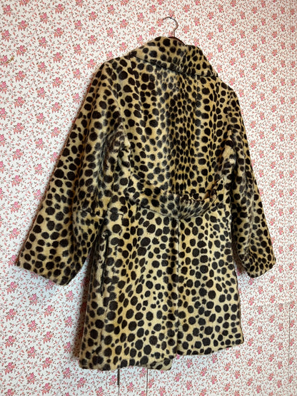 Vintage 1960s Safari Leopard Print Peacoat