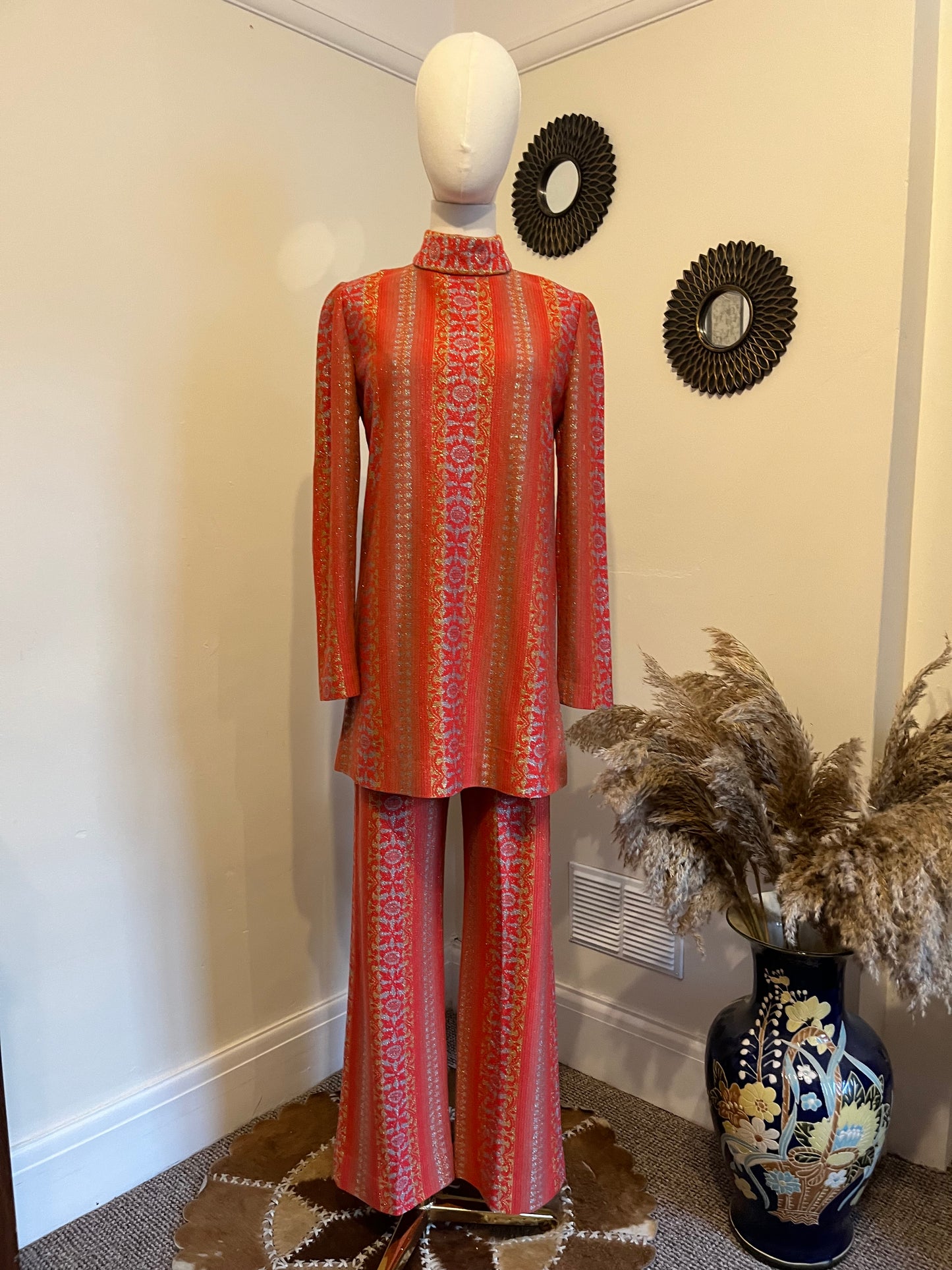 Vintage 1960s Hand Made Tunic and Trouser 2 Piece Set