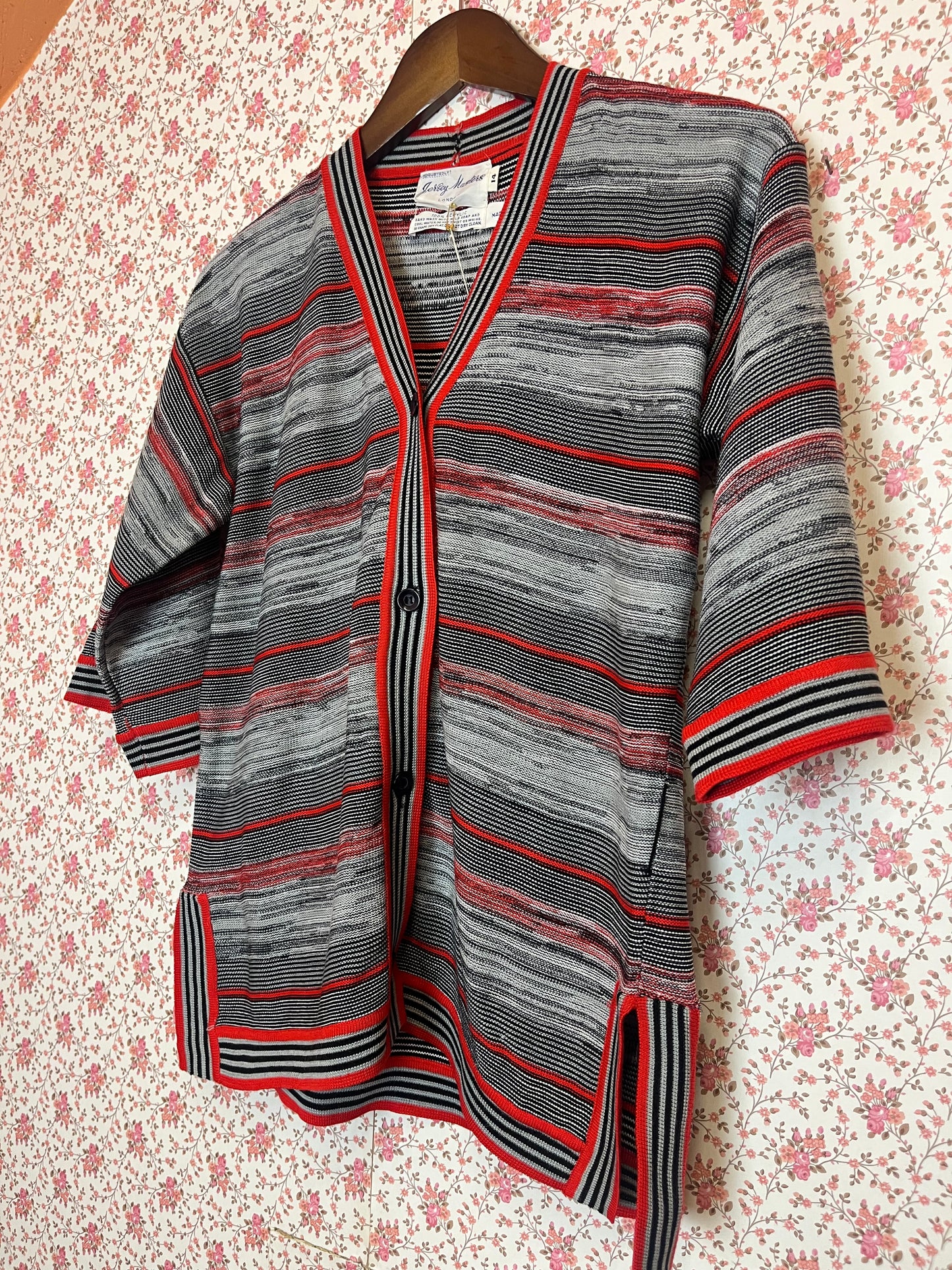 Vintage 1960s Deadstock Stripe Button Top