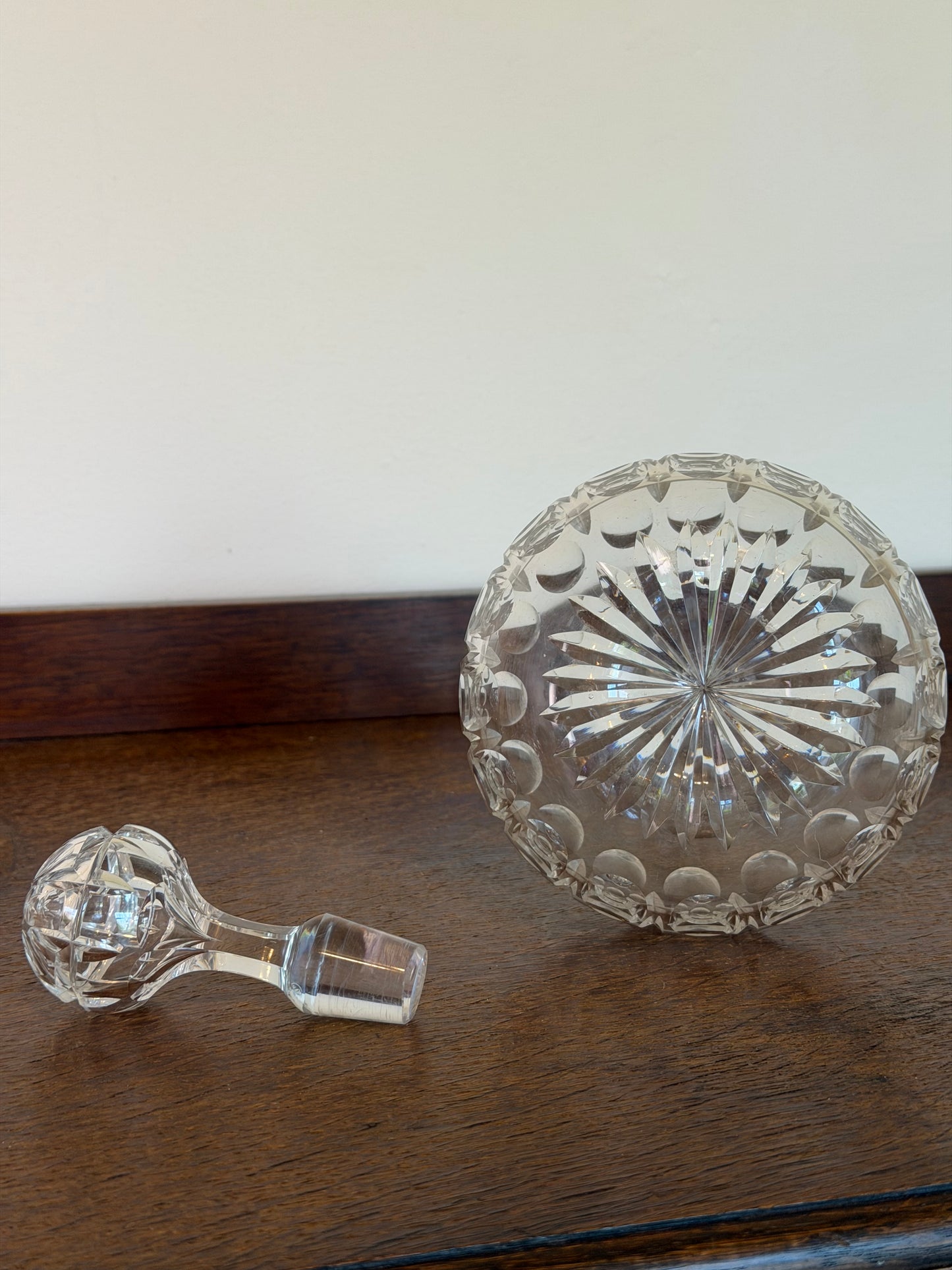 Vintage Cut Crystal Decanter with Stopper