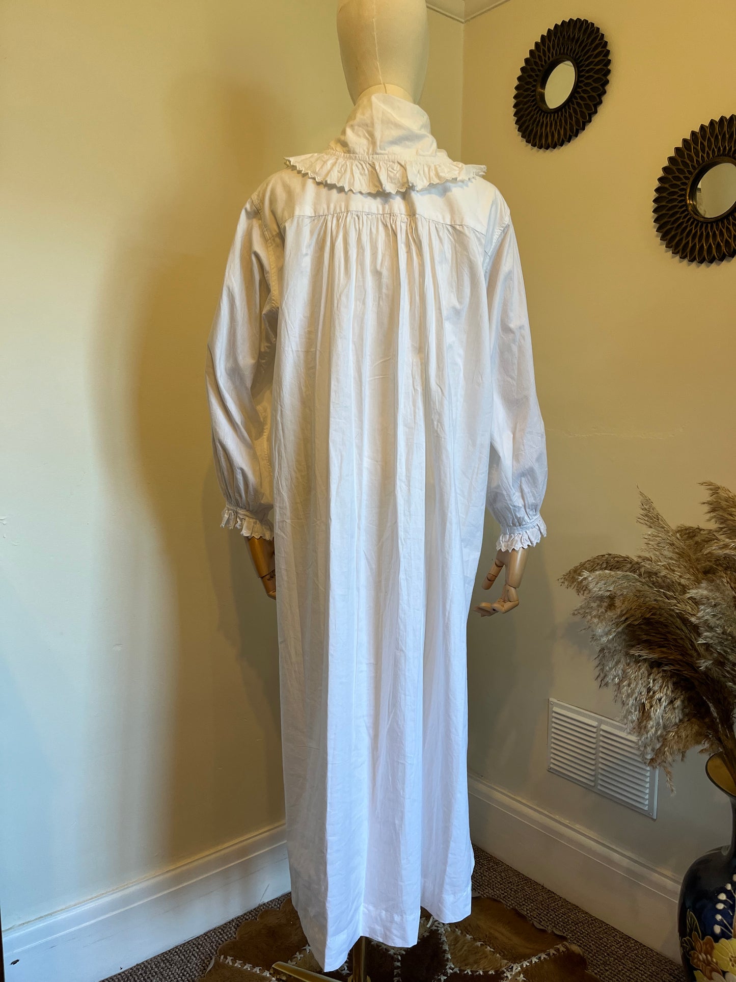 Antique Victorian Cotton Embroidered Nightdress