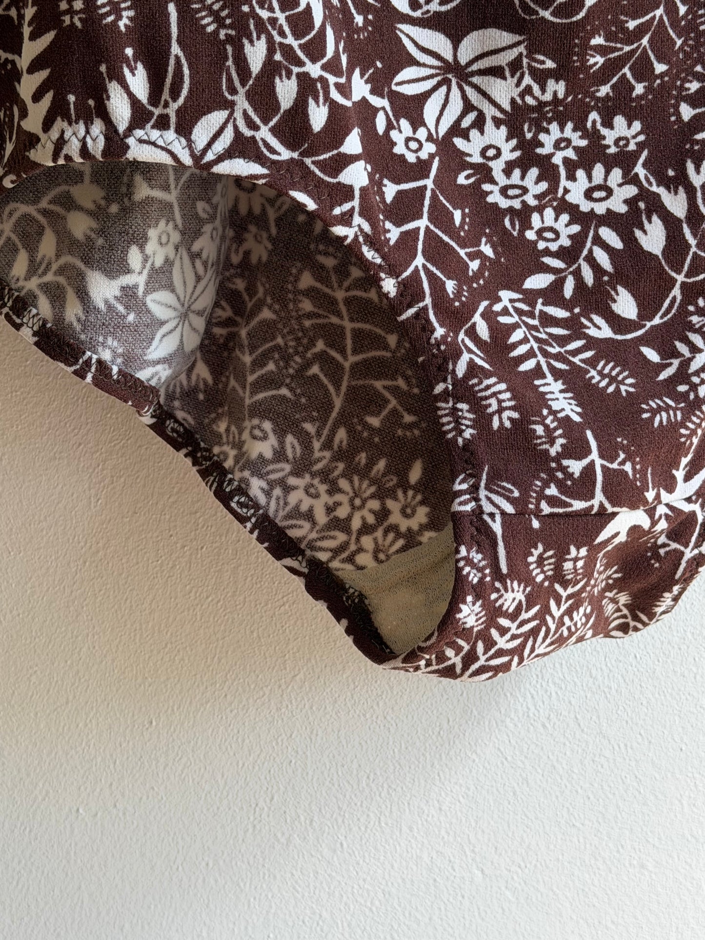 Vintage 1970s Brown Botanical Swimsuit
